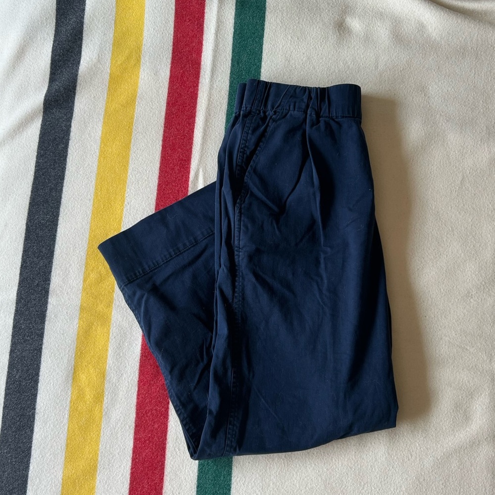 J Crew Wide-Leg Casual Pants - Navy